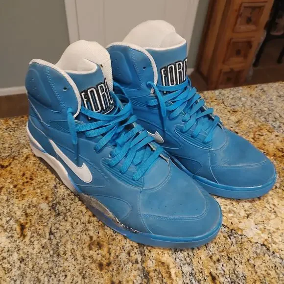 Nike Air Force 180 Mid Barkley Photo Blue White 537330-400 Men's Size 15
